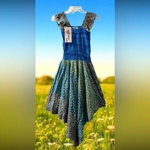 INDIA BLUE BOHO MIDI DRESS